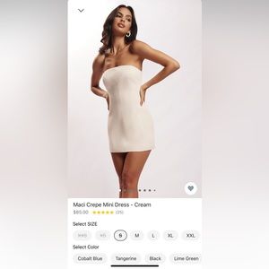 MESHKI Maci Crepe Mini Dress in Cream